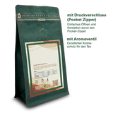 Assam Tippy Golden FOP Blend – Rückseite der Verpackung mit Zutaten und Zubereitungshinweisen