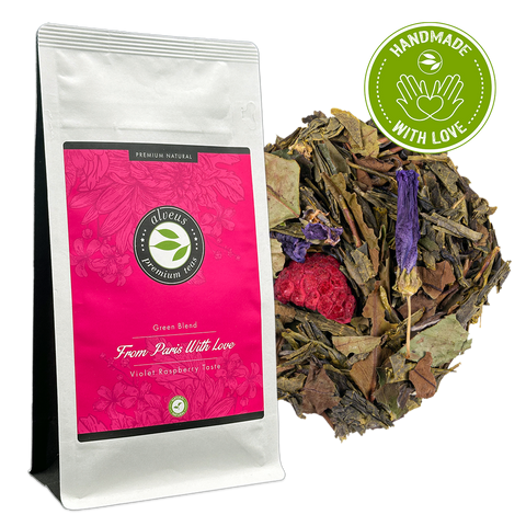 From Paris with Love | Green Blend - Violet Raspberry Taste | 100g Ziptüte von alveus