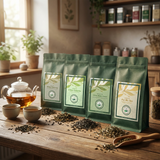 Grüner & Weißer Tee Mix im 4er-Set | China Misty Green (100 g), Pai Mu Tan (50 g), Sencha (100 g) & Milky Oolong (100 g) | reich an Antioxidantien | Premium-Set für Teeliebhaber