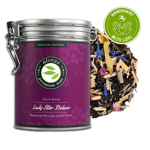 Lady Star Deluxe | Black Blend - Bergamot-Orange-Lemon Taste | 100g Dose von alveus